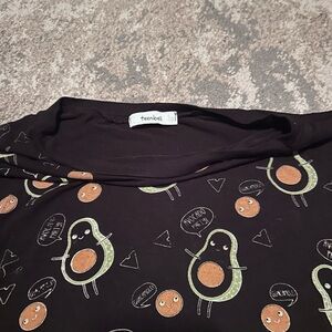 Black Avocado Print Top